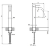 Gessi 316 54009#707 Смеситель для раковины на 1 отверстие, высокий h=305мм, без донного клапана, излив 123мм, цвет: brushed black metal pvd