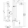 Gessi Rettangolo 23447#031 Термостатический смеситель с верхним душем, авт.переключателем ванна/душ, лейкой и шлангом 1,5м, высота 1060мм, цвет: хром