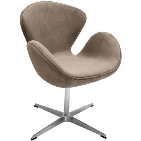 Фото: Кресло SWAN STYLE CHAIR, бежевый, искусственная замша - основной вид
