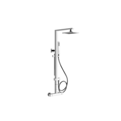 Gessi Rettangolo 23451#031 Термостатический смеситель с верхним душем, авт.переключателем ванна/душ, регулируемой лейкой и шлангом 1,5м, высота 1060мм, цвет: хр фото