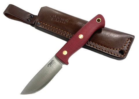 Нож Caribou, N690, микарта красная, 247.1557 конв