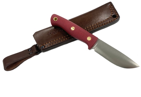 Нож Caribou, N690, микарта красная, 247.1557 конв