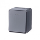 AtlasDesign PROFI IP54 О/У 1-клавишный ВЫКЛЮЧАТЕЛЬ с подсветкой 10 АХ, АНТРАЦИТ — фото 1