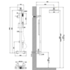 Gessi Rettangolo 23451#031 Термостатический смеситель с верхним душем, авт.переключателем ванна/душ, регулируемой лейкой и шлангом 1,5м, высота 1060мм, цвет: хр