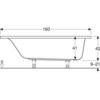 Geberit Renova Plan 554.303.01.1 Ванна прямоугольная, 160x75см