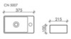 Ceramica Nova Element CN5007 Накладная раковина прямоугольная (отверстие справа), 37.5x21.5, цвет: белый