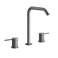 Gessi 316 54011#239 Смеситель для раковины на 3 отверстия, без донного клапана, излив 156мм, h=269мм, цвет: steel brushed фото