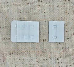 Застежка для бюстгальтера текстиль, р. 5*3,7см/2,7*3,2см/13мм, белый