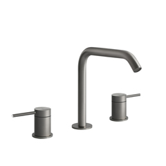 Gessi 316 54012#239 Смеситель для раковины на 3 отверстия, без донного клапана, излив 156мм, h=201мм, цвет: steel brushed фото
