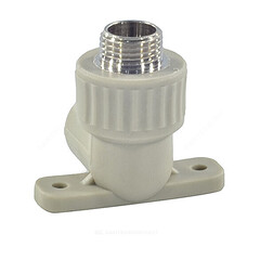 Угольник PP-R комбинированный серый Дн 25х1/2" НР с креплением VALFEX 10121025Г