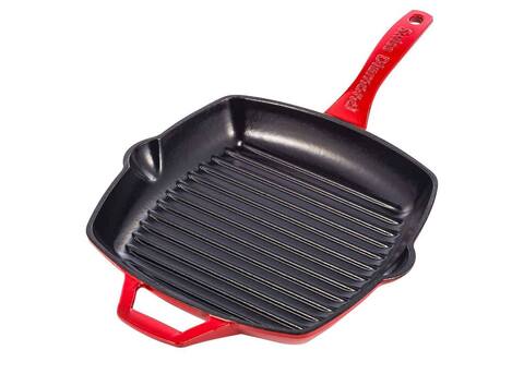 Сковорода-гриль чугунная Swiss Diamond PC 42626R red (26см)
