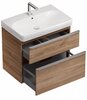 Geberit Smyle Square 500.229.01.1+500.352.JR.1 Раковина 60х48 см+ Шкафчик под раковину 60 см, высота 61.7 см, цвет "пекан"