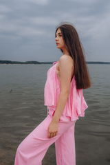 ❀ Ласточка. Костюм льняной топ с брюками КCB-1019
