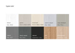 Тумба Type oak 5 ящиков 4 полки ширина 200 см (молочный)