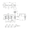 TOTO Jewelhex TBG02202R Смеситель для ванны, 525x295x226мм, на 4 отв. С ручным душем, Comfort Wave, цвет: хром