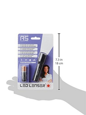 Фонарь ручной Led Lenser A5, чёрный, 24 lm, AAA x 1 шт.  (7215)