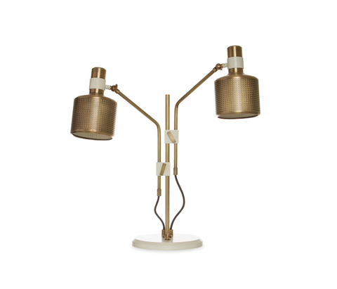 настольная лампа Bert Frank Riddle Table Lamp White & Brass