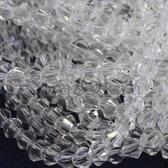 Белые, прозрачные бусины биконусы Crystal купить в инетрнет-магазине