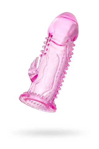 Насадка на пенис с дополнительной стимуляцией A-Toys by TOYFA Ruzy, TPE, розовый, 13,5 см