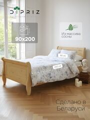 Кровать 90х200, Мелания с местом для хранения, ящик для белья, массив сосны и дуба, Dipriz