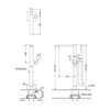TOTO Jewelhex TBG02306R Смеситель для ванны, 113x374x876мм, отдельностоящий с ручным душем, Active Wave, цвет: хром