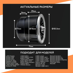 Дефлектор воздуховода в стиле AMG (АМГ), Черное сопло воздуховода, светодиод Белый