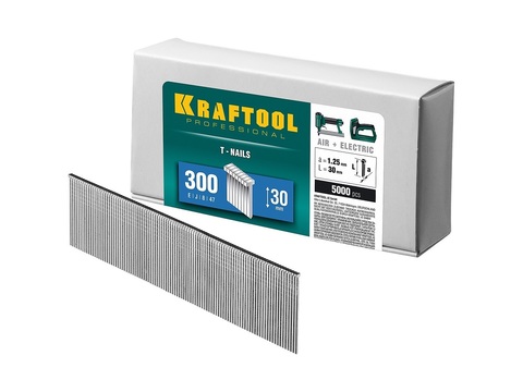 KRAFTOOL гвозди тип 300 (47/J/ F), 30 мм, калибр 18GA. 5000 шт (31785-30)