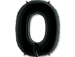 Шар Г 40''/102 см, Цифра Черный (Black) 