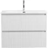BelBagno UNO-MINI-800-2C-SO-BO База под раковину подвесная с фрезерованными ручкам по всей длине фасада с двумя выкатн. ящ., Bianco Opaco, 800x395x608