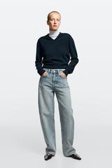Massimo Dutti Джинсы средней посадки с зауженным кроем, светло-голубой