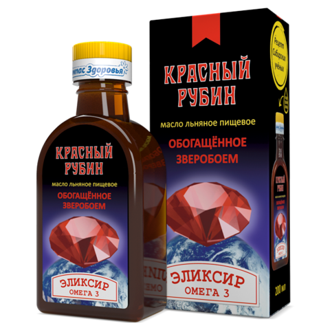 Масло льняное Красный рубин 200 мл (Компас здоровья)