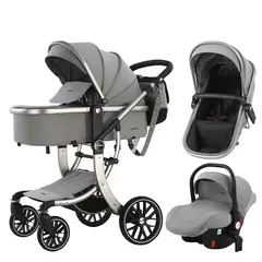 Детская коляска Luxmom 601A 3в1 (серый)