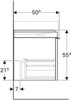Geberit Citterio 500.566.JI.1 Тумба для раковины 118.4x55.4x50.4см, бежевый / глянцевое стекло, светлый дуб / меламин, структура дерева