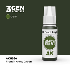 Акриловая краска AK Interactive French Army Green 3GEN AFV, 18мл