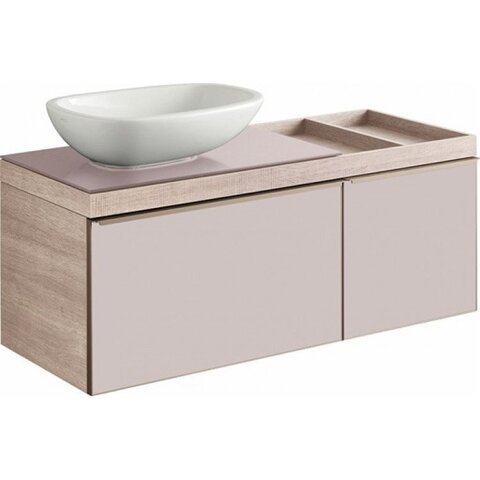 Geberit Citterio 500.564.JI.1 Тумба для раковины 118.4x54.3x50.4см, бежевый / глянцевое стекло, светлый дуб / меламин, структура дерева