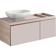 Geberit Citterio 500.564.JI.1 Тумба для раковины 118.4x54.3x50.4см, бежевый / глянцевое стекло, светлый дуб / меламин, структура дерева фото