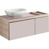 Geberit Citterio 500.564.JI.1 Тумба для раковины 118.4x54.3x50.4см, бежевый / глянцевое стекло, светлый дуб / меламин, структура дерева