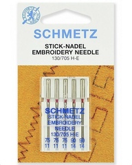 Иглы 33 Schmetz для вышивки набор130/705Н-E №75(3) 90(2) 5шт