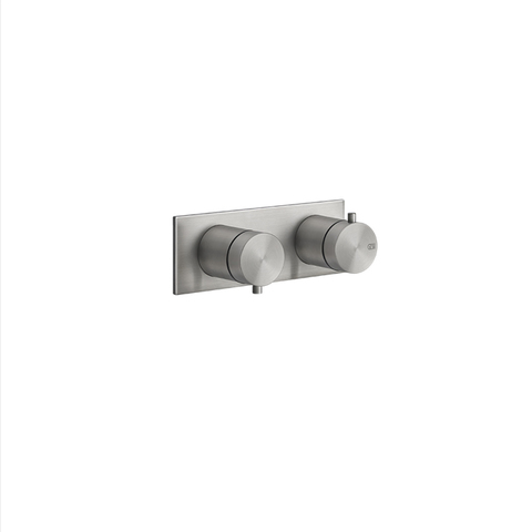 Gessi 316 54032#239 Термостатический смеситель, с подключением на 3/4”, фильтр, на 1 источник (внешняя часть), цвет: steel brushed