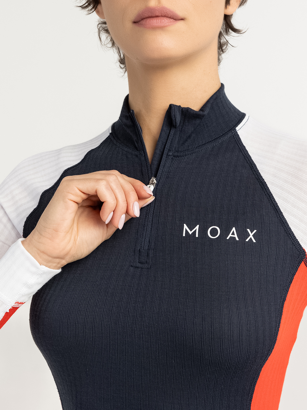Женский комплект термобелья с воротником Moax Race сине-красный - 8
