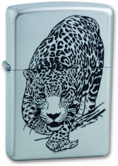 Фото Зажигалка ZIPPO Leopard Satin Chrome, латунь с никеле-хромовым покрыт., серебр., матовая, 36х56х12мм