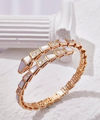 Браслет ЗМЕЯ -SERPENTI с перламутром и цирконами rose VGOLD