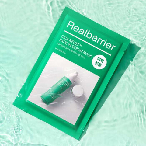Real Barrier Cica Relief RX Fade In Serum Mask, Успокаивающая тканевая маска с Мадекакссосидом, 25 мл