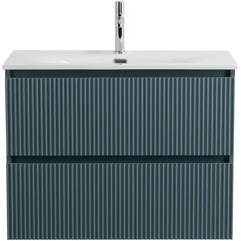 BelBagno UNO-MINI-700-2C-SO-AO База под раковину подвесная с фрезерованными ручками по всей длине фасада с двумя выкатн. ящ.,Голубой Мат.,700x395x608