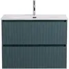 BelBagno UNO-MINI-700-2C-SO-AO База под раковину подвесная с фрезерованными ручками по всей длине фасада с двумя выкатн. ящ.,Голубой Мат.,700x395x608
