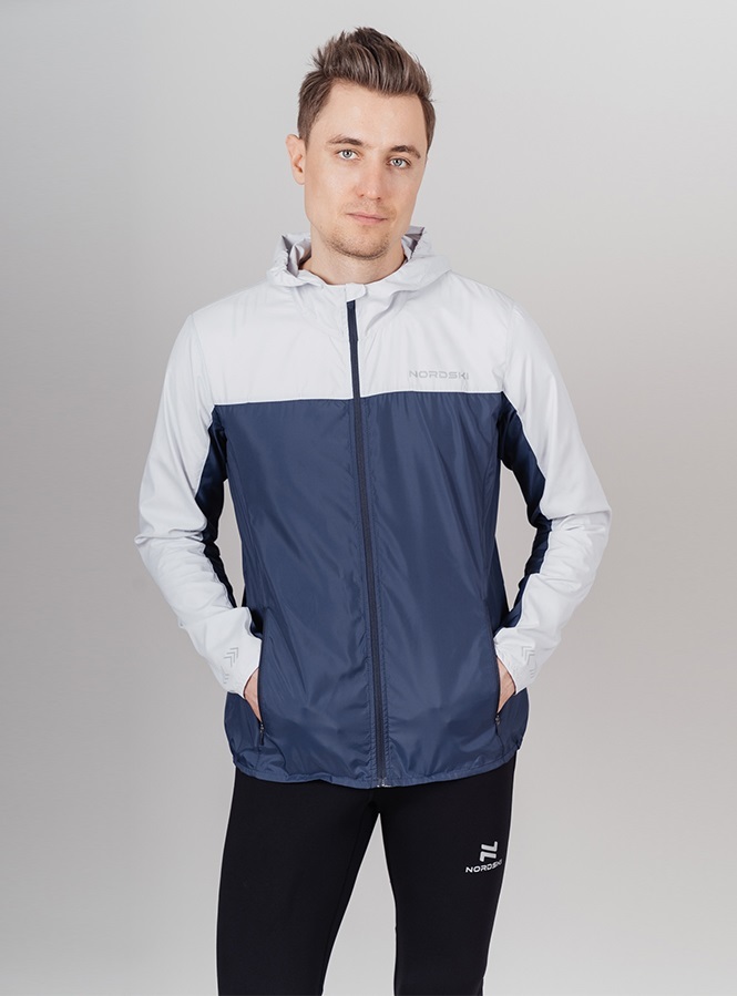 Nordski Rain ветровка беговая мужская gray-navy