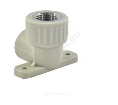 Угольник PP-R комбинированный серый Дн 20х1/2" ВР с креплением VALFEX 10120020Г