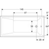 Geberit Renova Plan 554.303.01.1 Ванна прямоугольная, 160x75см