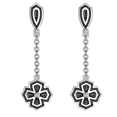 Серьги из серебра с кристаллом Swarovski