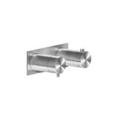 Gessi 316 54034#239 Термостатический смеситель, с подключением на 3/4”, фильтр, на 2 источника (внешняя часть), цвет: steel brushed фото